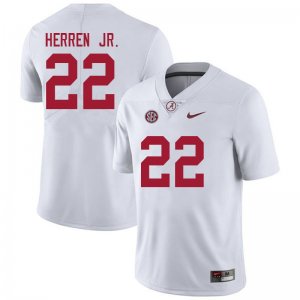 NCAA Men's Alabama Crimson Tide #22 Chris Herren Jr. Stitched College 2021 Nike Authentic White Football Jersey FN17H40RP